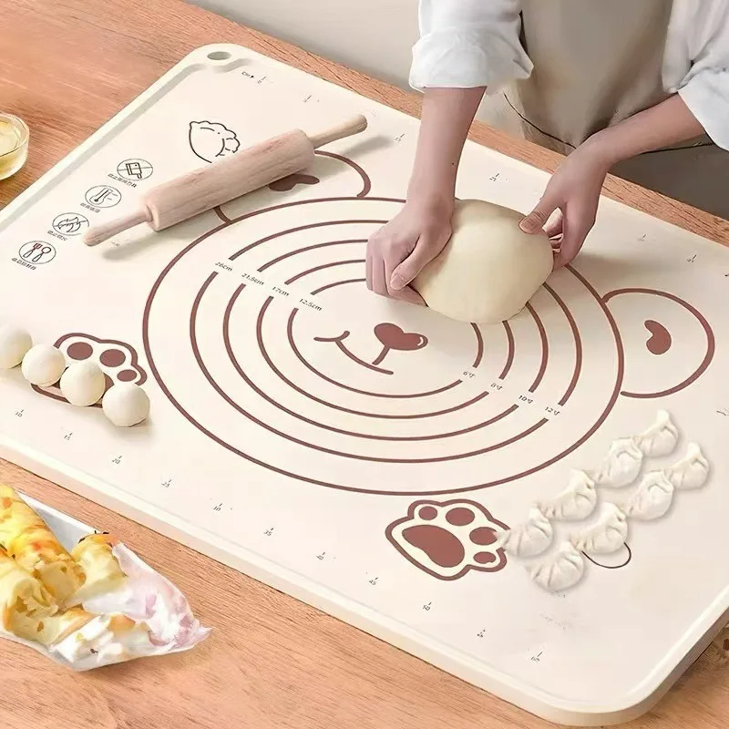 70*50cm 실리콘 패드 베이킹 매트 시트 주방 롤링 반죽 피자 대형 반죽 비 스틱 메이커 홀더에 대한 반죽 반죽 매트