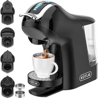 KOTLIE 5in1 19Bar Multicapsule Espresso Coffee Machine, Cold&Hot Brewing Single-Serve Coffee Maker, Cappuccino&Latte Maker,Black 1