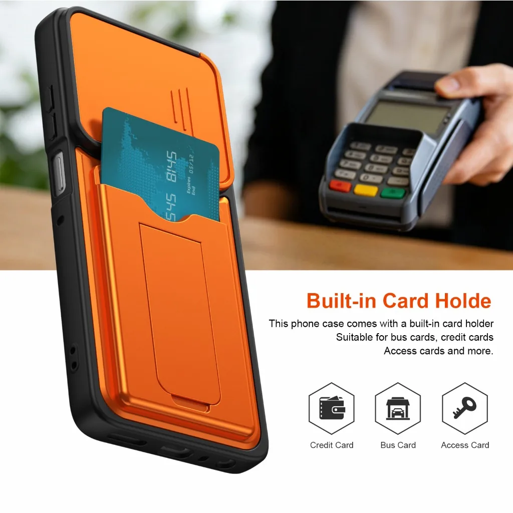 Slide Camera Cover Phone Case with Card Holder - Signature Series