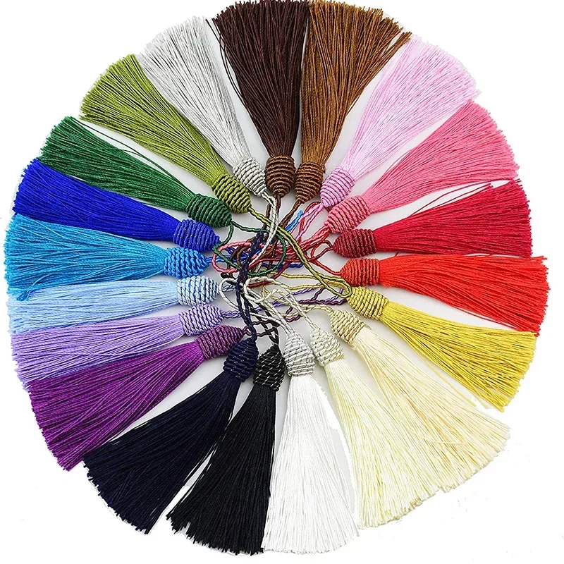 Tassel Fringe Tassel Trim Mini Tassels Bookmark Tassels Silky Floss Tassels Tassel Accessories Tassel Decoration 15cm/6 Inch Tassel Silky Floss Bookmark Tassels 2 Inch Cord Loop Tassels 5/10Pcs For DIY Craft Jewelry Making