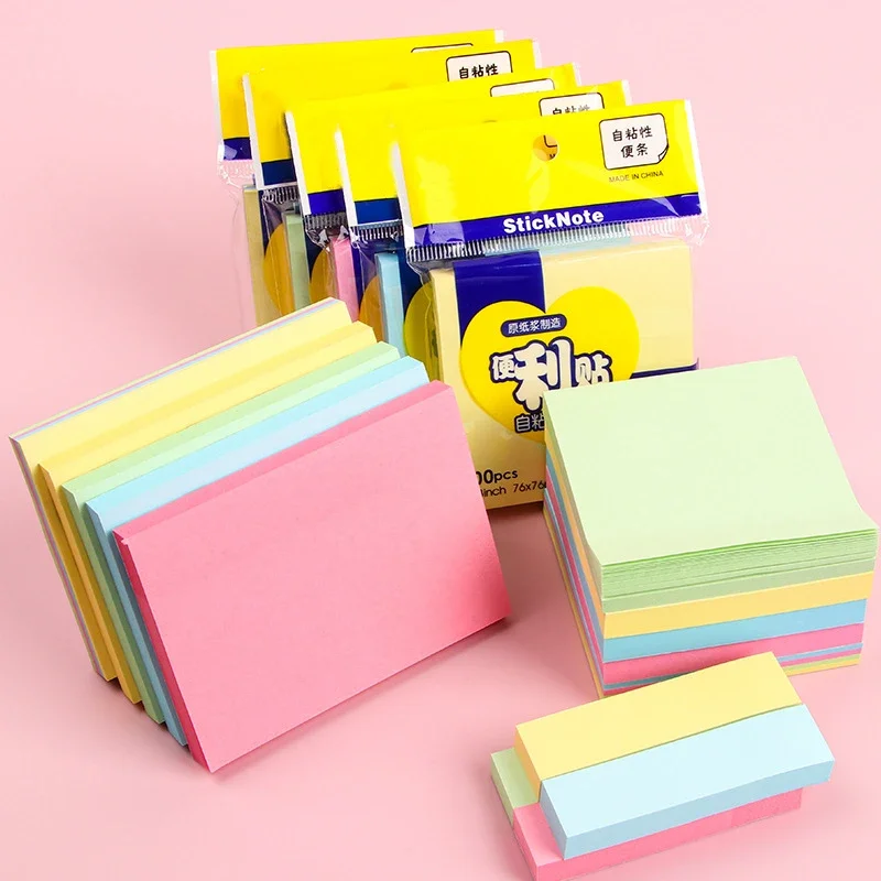 100 Sheets Color Post-it Notes Sticky Notes Pads Posits Stickers Posted It Memo Notepad School Office Student Message Stickers 5