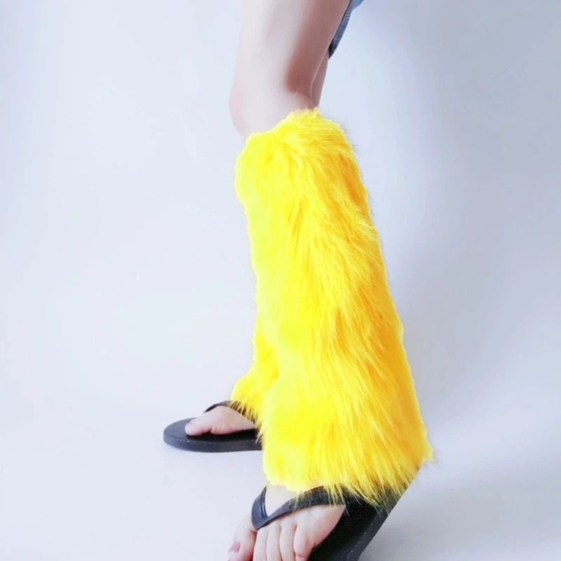

Fuzzy Faux Furs Leg Warmer Furs Long Boot Cuffs Cover Carnivals Boot Cover