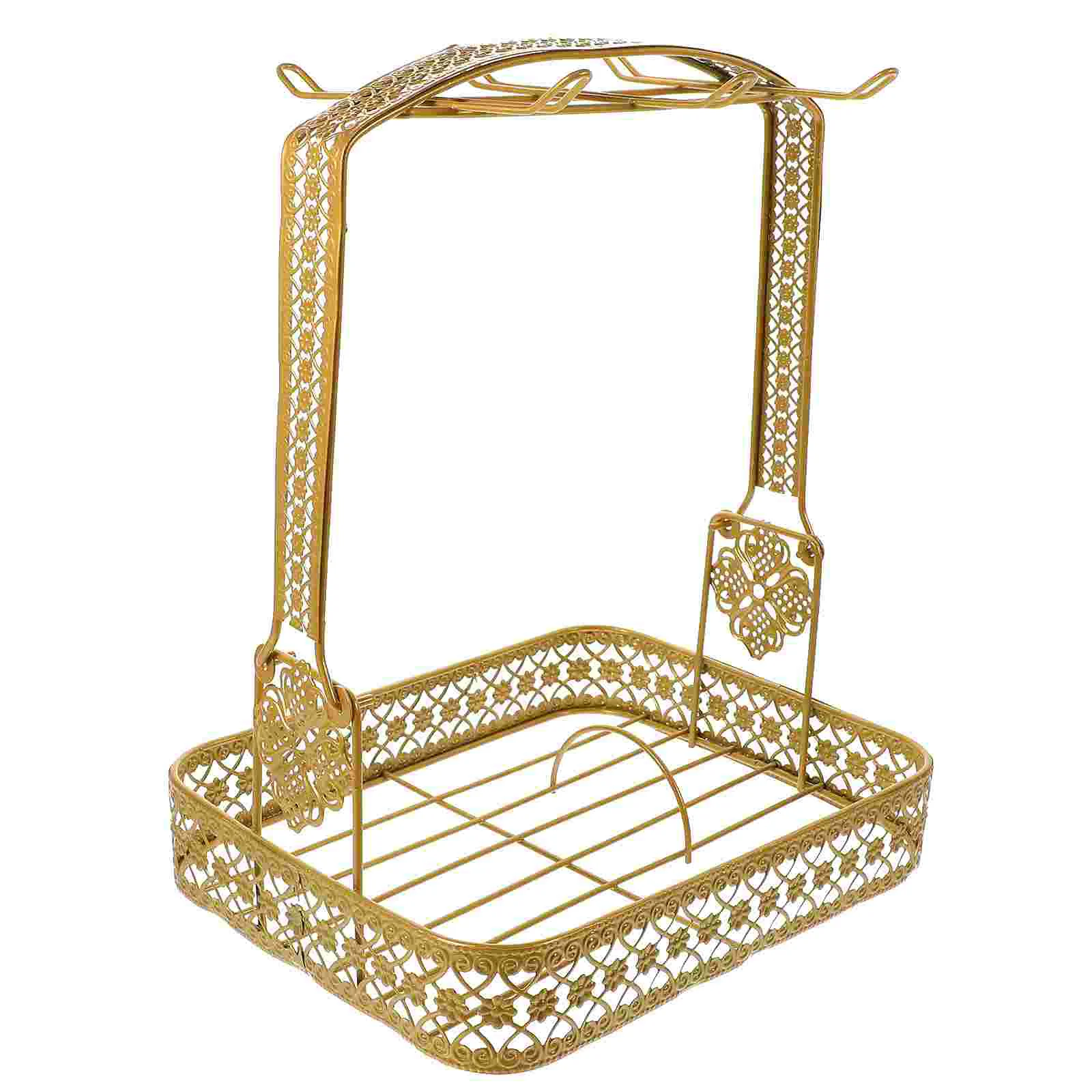 Six Cup Rack Coffee Cup Holder Mug Organizer Metal Plate Shelf Storage Display Tea Saucer Holder Stand