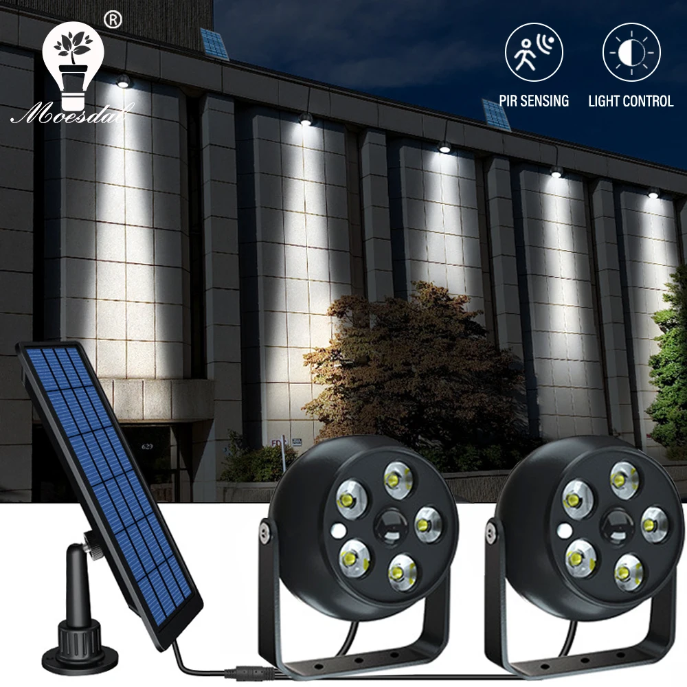 

LED Solar Flood Light with Motion Sensor Waterproof Outdoor Courtyard Wall Lamp Simulation Monitoring Spotlight Landscape Garden