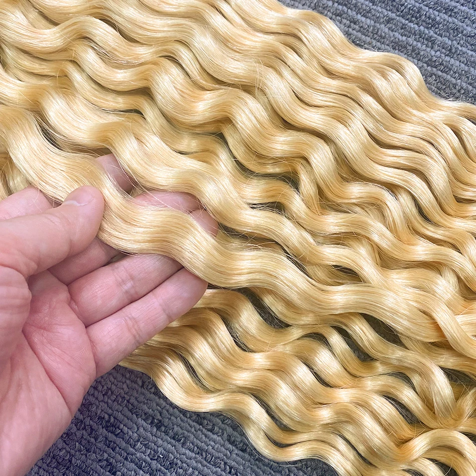 Human Hair Extension 613# Deep Curly Wave Natural Hair Vendor Virgin Bundles Bulk Human For Braiding