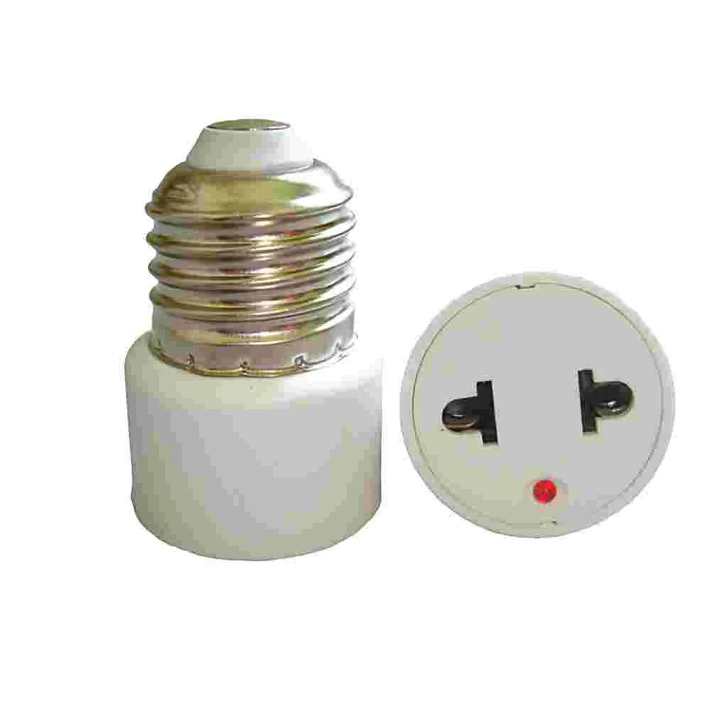

2 Pcs E27 Base Lamp Bulb Converter Holder Hole Flat Socket Travel to US Plug Ligth Adapter