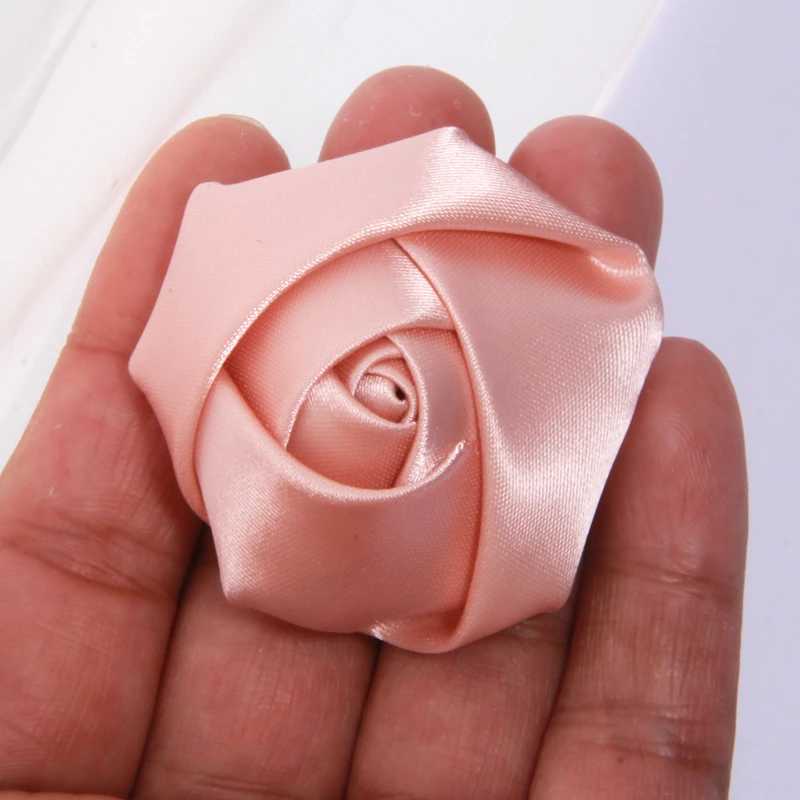 Set of 10 Large Rose Fabric Flowers for Creative DIY Accessories and Decorations