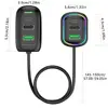6-Ports Car Charger USB Type-C Front And Rear Extension With RGB Light PD Fast Charging Power Adapter For Iphone Tablet Laptop