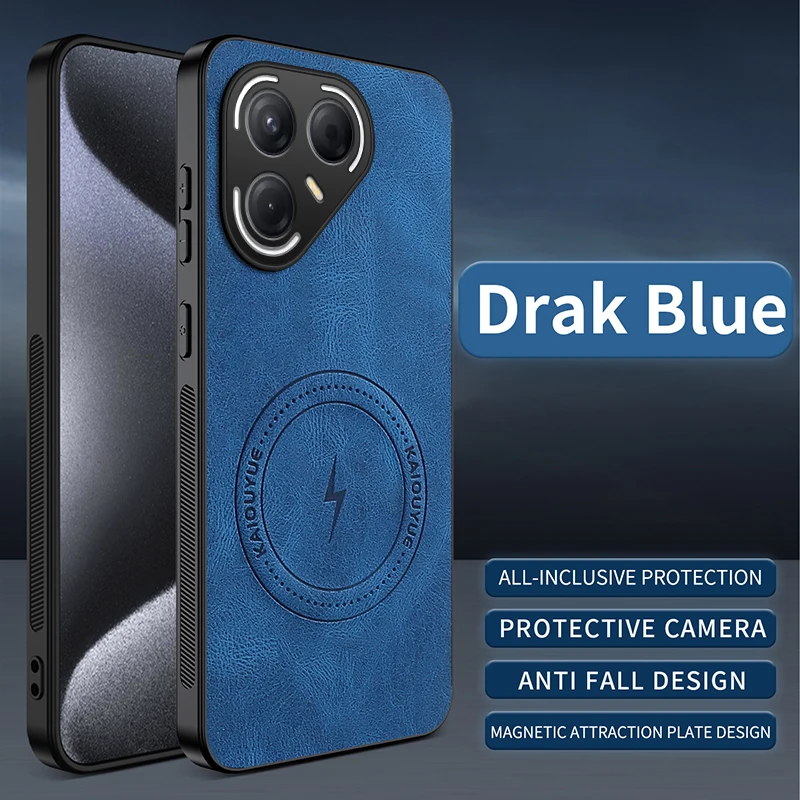 Luxury PU Leather Skin-Friendly Anti-Drop Case with Magnetic Suction - Simple and Stylish Design
