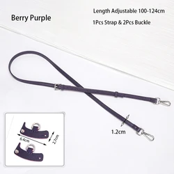 Genuine Leather Shoulder Strap Set for Longchamp Mini - Versatile Crossbody Bag Accessory (1.2F Berry Purple)