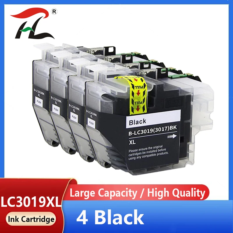 

4X Black LC3019 Ink cartridge Compatible for Brother LC3019XL LC3017 Ink MFC-J5330DW MFC-J6530DW MFC-J6730DW MFC-J6930DW printer