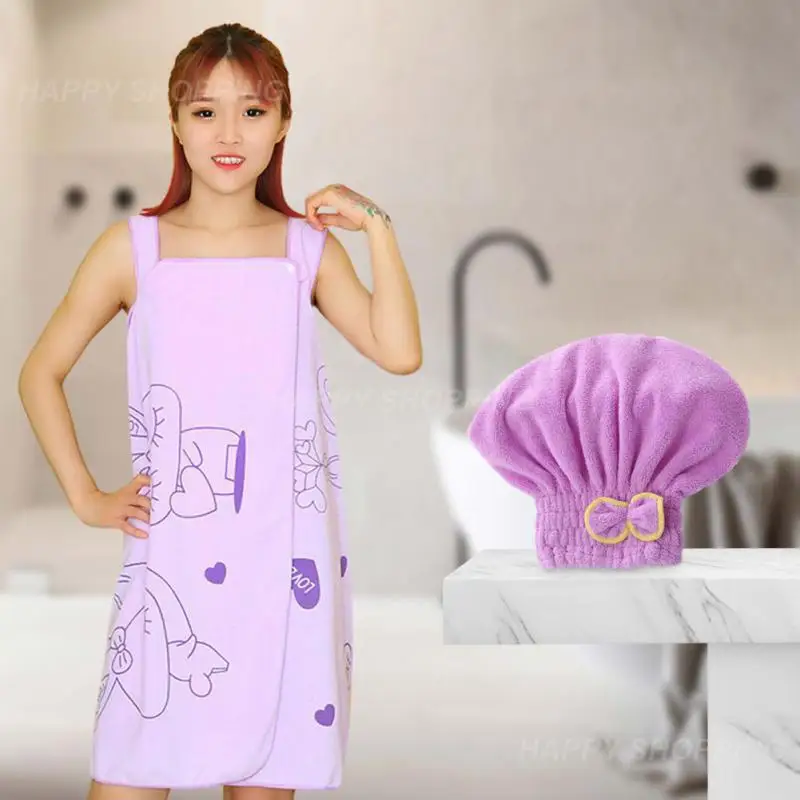 

Coral Velvet Hair Quickly Hair Thick Bow Beauty Salon Plush Hair Towel/bath Towel/bathrobe Bath Skirt Anti-glare
