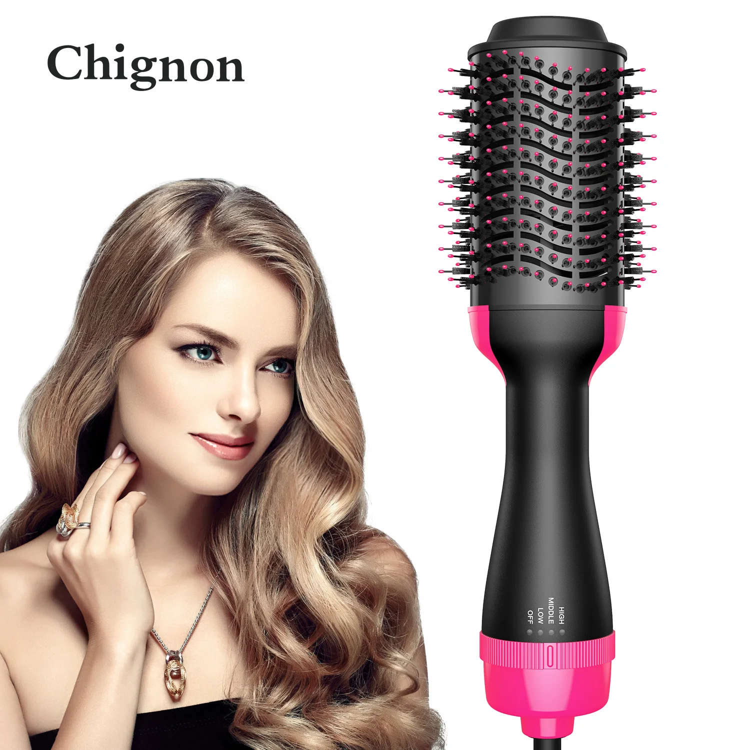 1000W Hair Dryer Hot Air Brush One Step Styler Volumizer Hair Comb