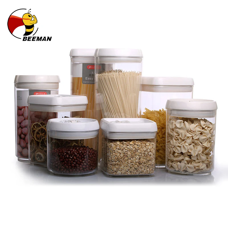 

BEEMAN Кухонный Контейнер Для Хранения Продуктов Пластиковая Коробка для конфет корзина для фруктов прозрачные Герметичные банки Многофункциональные кухонные инструменты