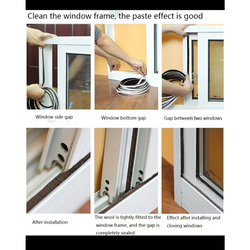 Self-adhesive Bristles Wool Pile Door Weatherstripping Door Window Brush Seal 7/9 X 5mm 9mm 12mm 15mm 23mm