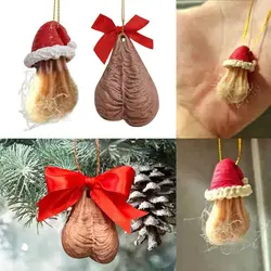 Socks Girl Boy Gift DIY Funny Penis Male Pendant Resin Bowknot Pendant Decorative Holiday Gift Christmas Tree Pendants