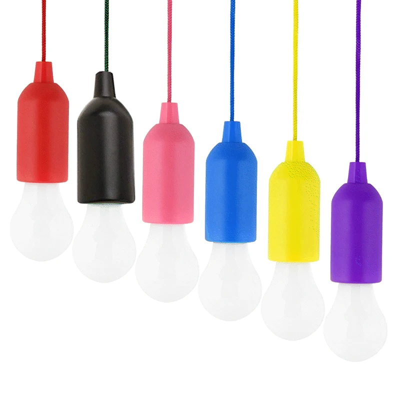 Portable LED Pull Cord Light Bulb for Home and Garden Decor