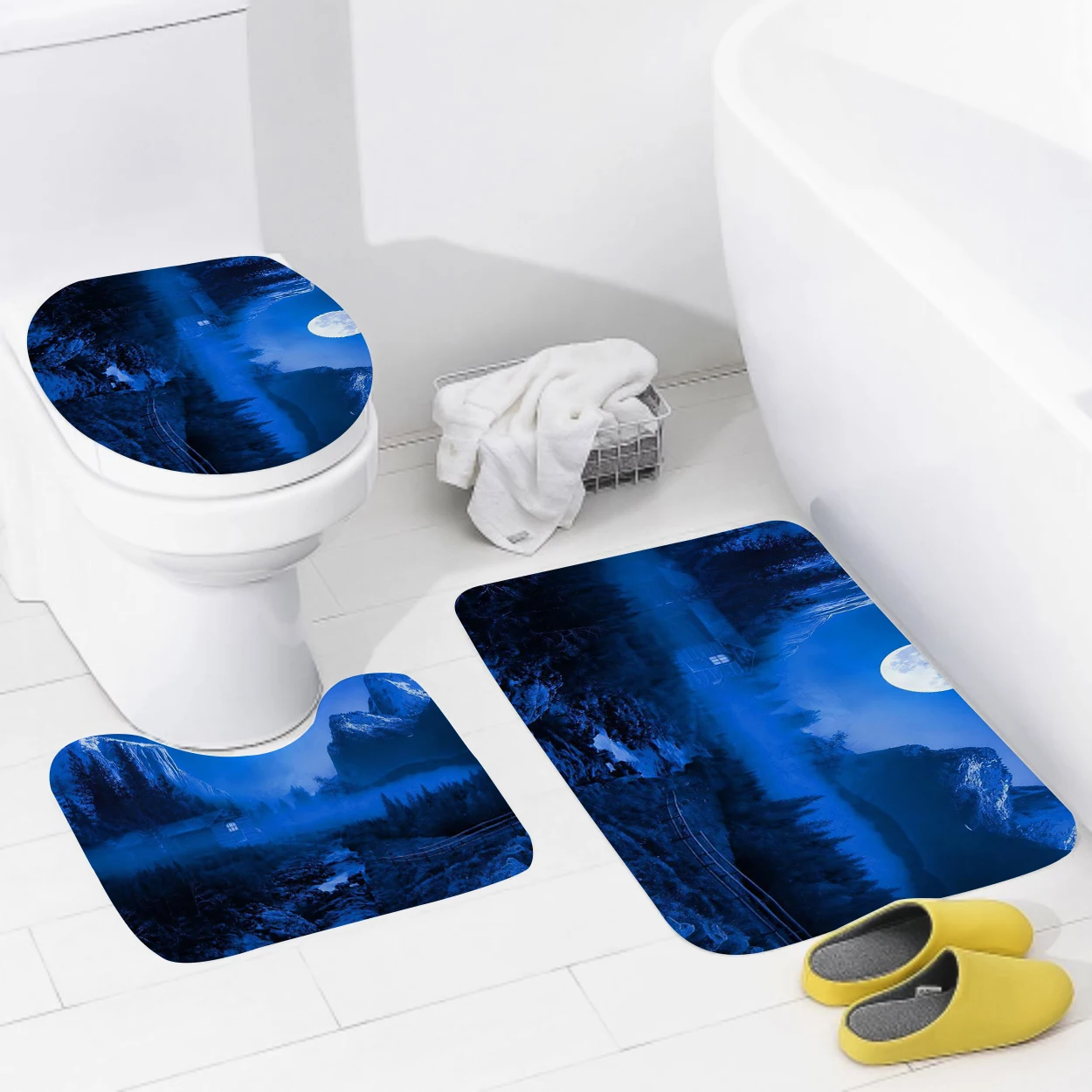 Home bathroom floor mats Bath Foot mat Animal oil paint style modern bathroom accessorie rug Toilet mat Bathtub anti-slip carpet 6