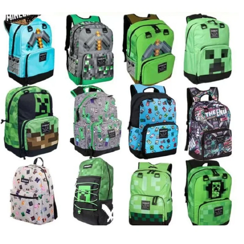 Newest Minecraft School Bags Nylon Large Capacity Students Backpack Bag Boy Material Escolar Mochila Laptop for kids | - Цена: 4 512,46 руб.