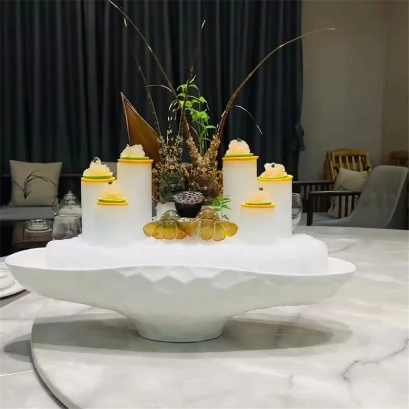 Creative salmon plate Seafood Pose Japanese Cuisine Plate Deep blue sashimi sushi boat plates Fashionable high-end sashimi plate