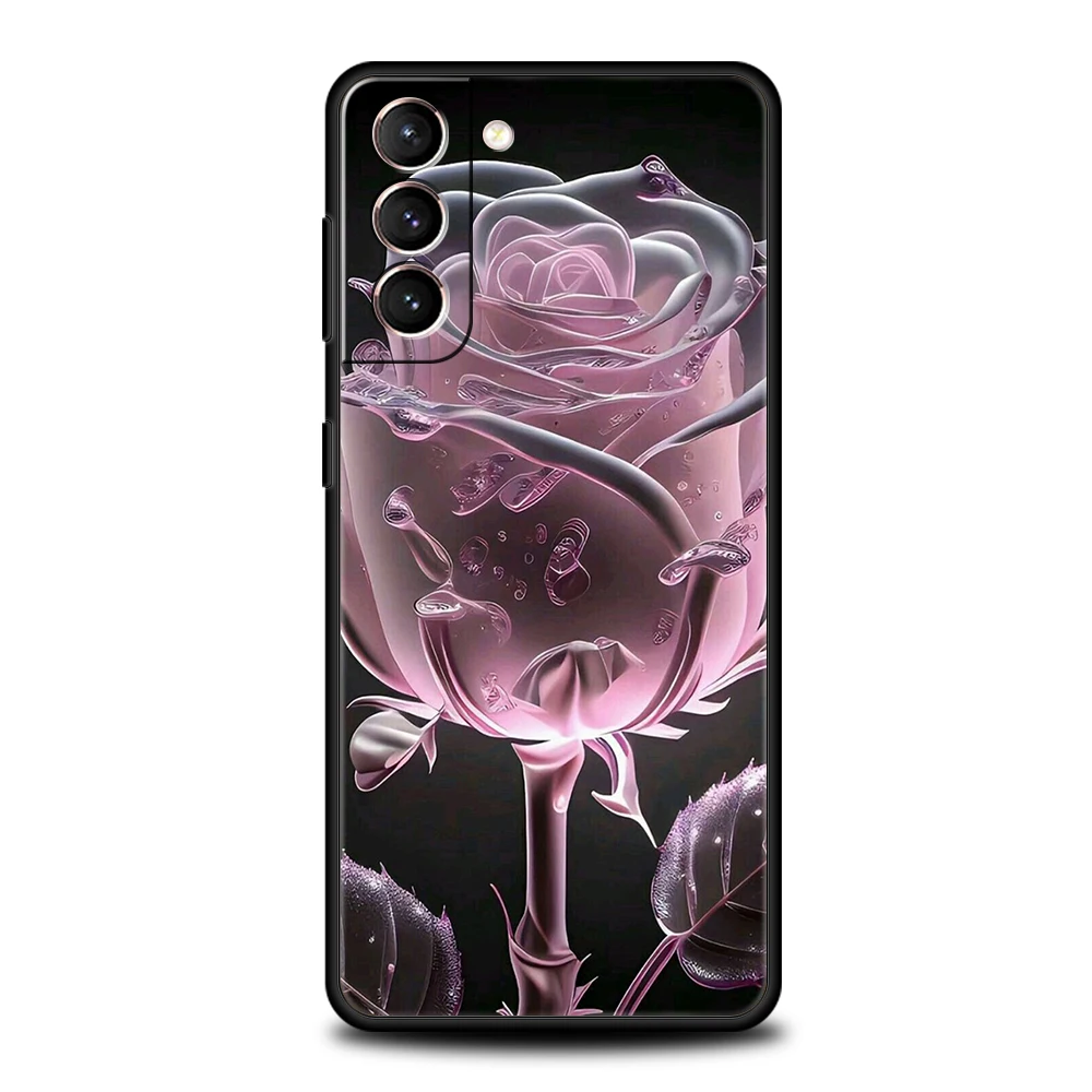 Charming Cartoon Rose Silicone Phone Case