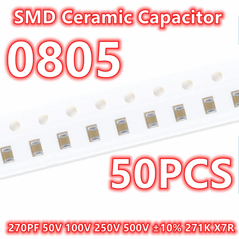 

(50pcs) Original 0805 270PF 50V 100V 250V 500V ±10% 271K X7R SMD Ceramic Capacitor IC 2012