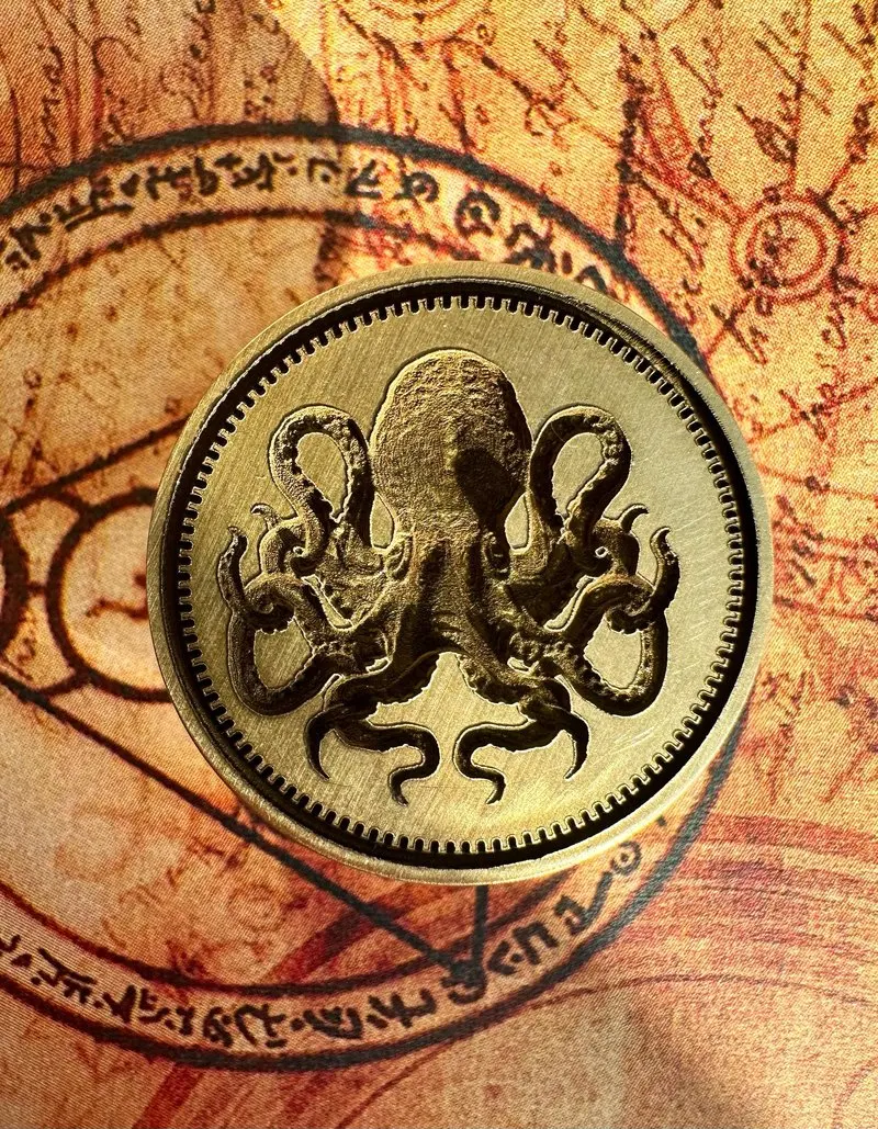 New Wax Seal Stamp Brass Head Laser Embossing Special-Shaped 3d Octopus Relief Wax Seal Stamp For Wedding Invitation Envelope