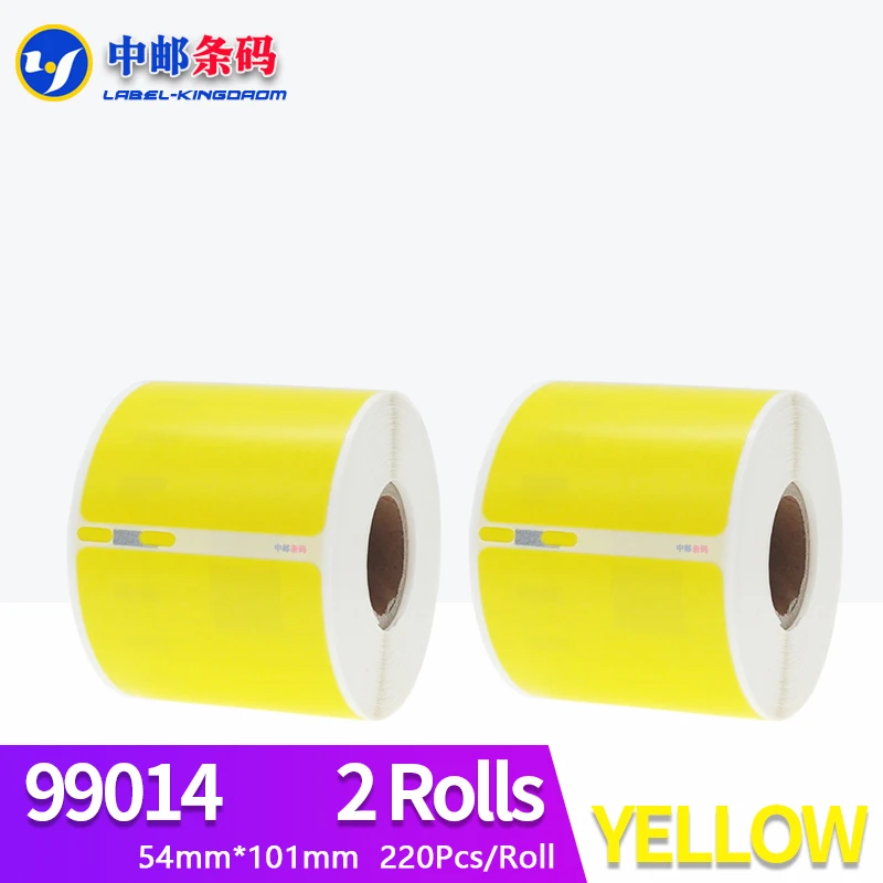 

2 Rolls Dymo 99014 Yellow Color Generic Label 54mm*101mm Compatiable for LW450 Turbo Thermal Printer
