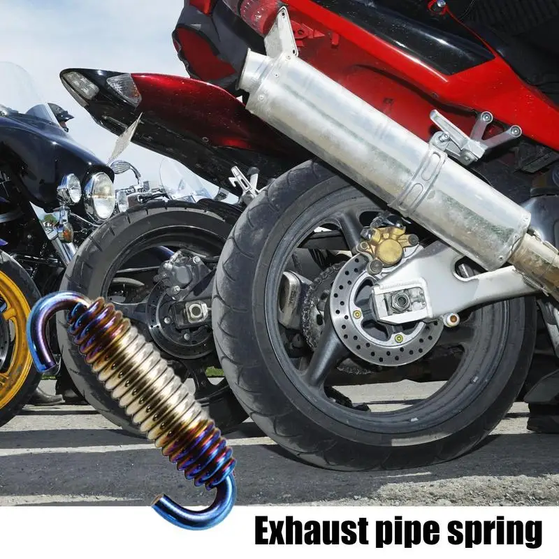 Motorcycle Exhaust Spring Hooks Stainless Steel Front Middle Link Pipe Springs Kit Strong Elastic Muffler Exhaust Pipe Springs