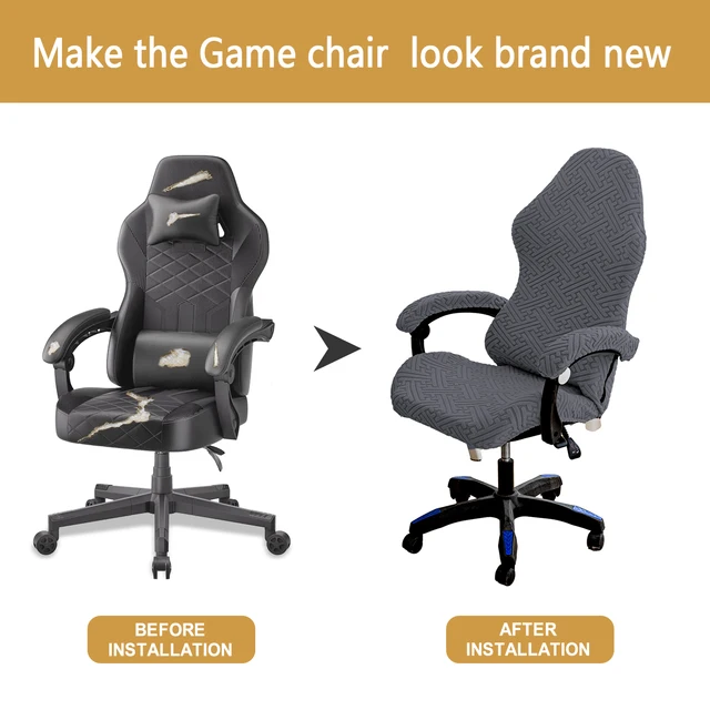 Thick Jacquard Gaming Chair Cover Universal Elastic Office Computer Chair Cover Racing Game Chair Cover with Armrest Cover 5