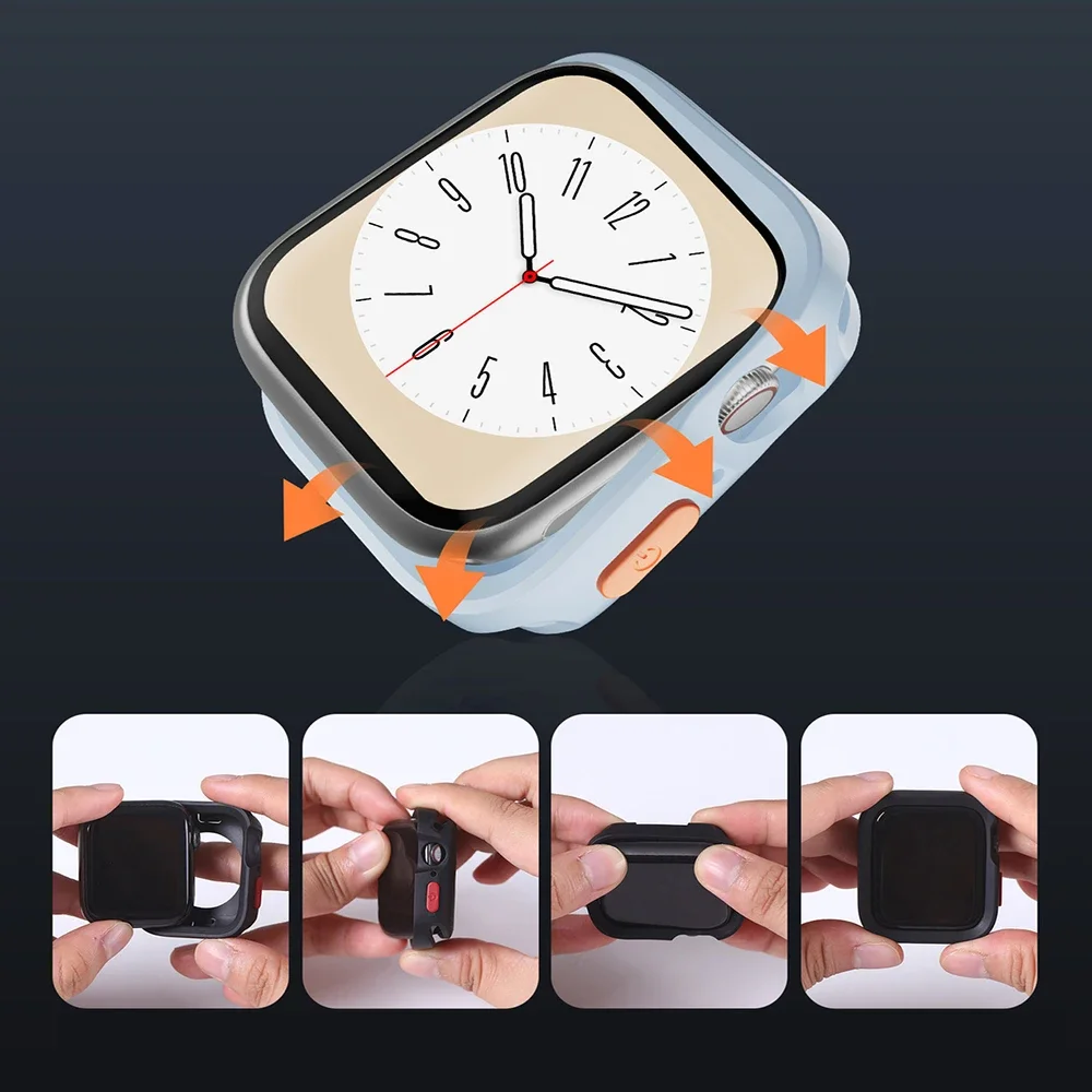 Premium Shockproof TPU Protective Case for Apple Watch - Soft Bumper Cover