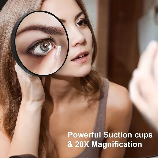 HOMakeup-Miroir grossissant 10x20x 30x fois, avec ventouse, grossissement des points noirs, élimination de l'acné, des pores 3
