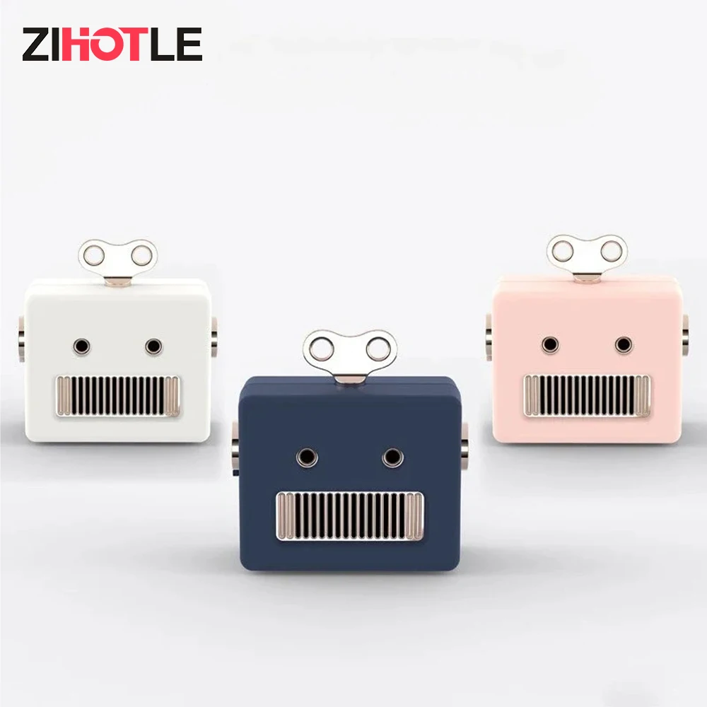 

ZIHOTLE Creative Robot Mini Wireless Bluetooth Speaker Portable HIFI Stereo Subwoofer Sound Box Cute Desktop Decorative Speakers