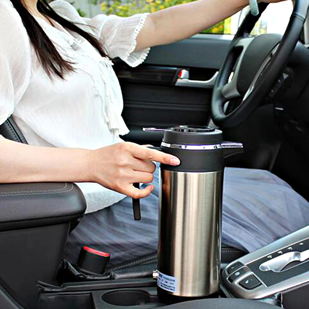 1200ML 휴대용 온수기 차량용 핫케틀 120/240W 12/24V 자동차 트럭용 온수기 자동 차단 기능 빠른 가열 여행용 가정용