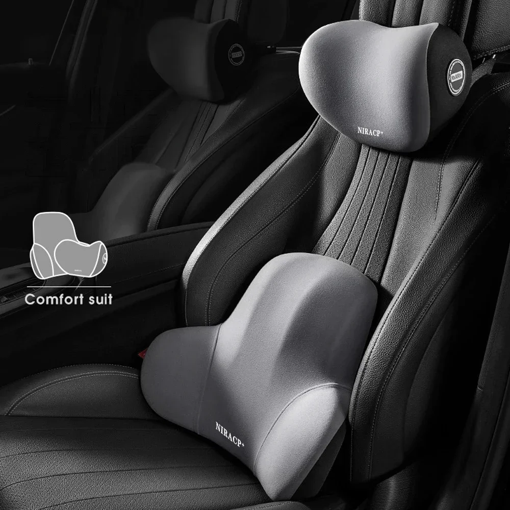 Memory Foam Car Lumbar Cushion Headrest for Back Pain Relief