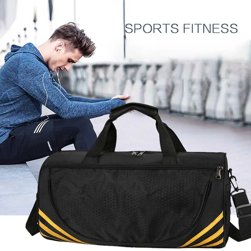 

Gym Bags Large Capacity Polyester Backpack Organizer Fitness Rucksack Zipper Multifunction Sports Shoulder Bag Gold Small