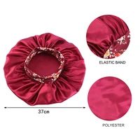3PCS/LOT Extra Large Satin Sleep Caps For Women Hair Bonnets for Sleeping Braids Curly Night Cap Bath Shower Cap Accessories 2