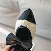 Children Leather Shoes for Girls 2024 Autumn New Fashion Comfortable Elegant Beading Bowtie Soft Sole Wedding Princess Shoes 3