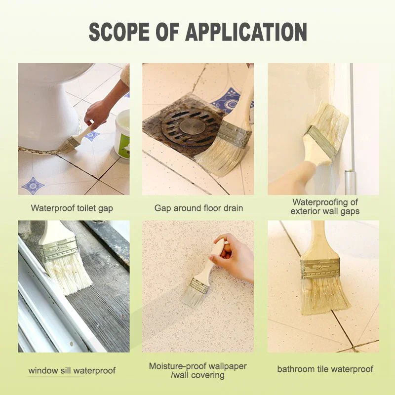 Liquid Waterproof Sealant Agent Invisible Transparent Repairing Leak Waterproof Adhesive Coating for Bathroom Toilet Floor 150ML