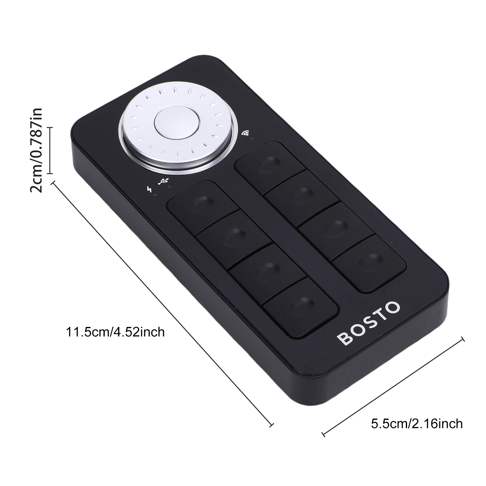 BOSTO Samrtkey for Graphics Tablet Digital Pad 8 Quick Keys and Multifunctional Dial Support 2.4G/ USB-C for Win 7 for MacOS PC