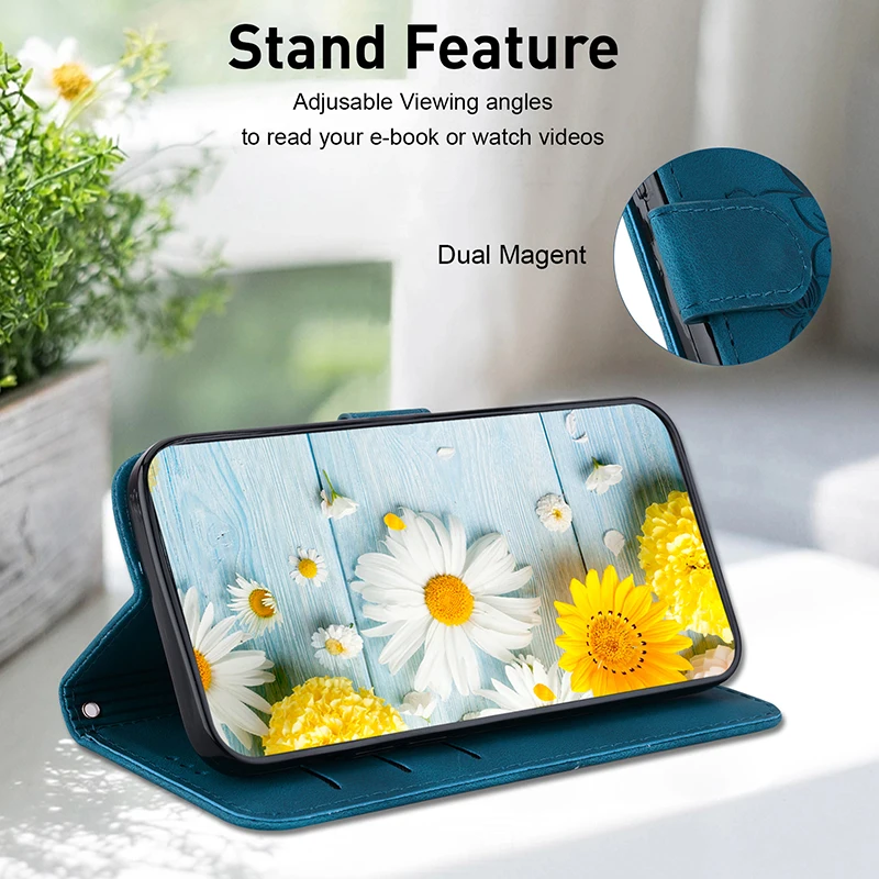 Deluxe Leather Stand Flip Wallet Case - Premium Protective Cover