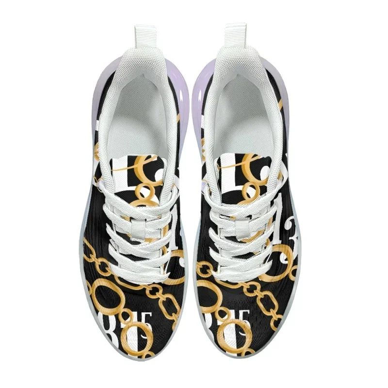 Women AF Cushion Shoes Digital Chain Sneakers  Spring Autumn Outdoor Mesh Vulcanized Flat Zapatilla Mujer