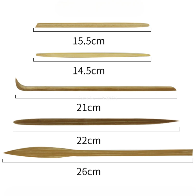 Bamboo Pottery Tools 5 Pieces for Purple Clay Teapot Making Finishing Handle Connecting DIY