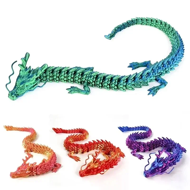 3D Printed Dragon Flexible Movable Rotatable Articulated Dragons Ornaments Home Office Desktop Craft Ornament ornament crafts miniature figurines resin ornaments miniature ornament 3d printed toy resin crafts dragon statue dragon ornament
