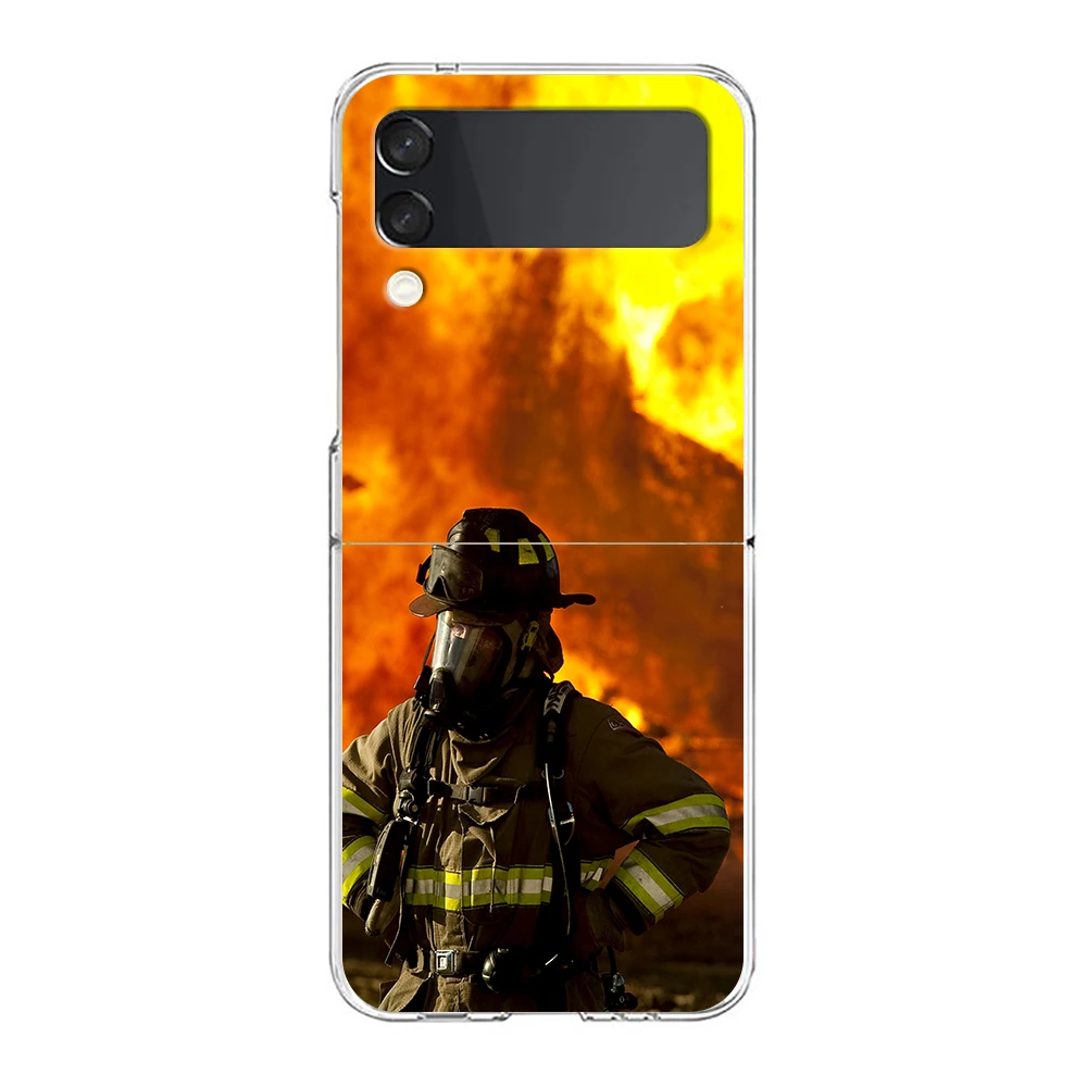 Firefighter Heroes Clear Hard Folding Phone Case - Fireman Design Back Cover