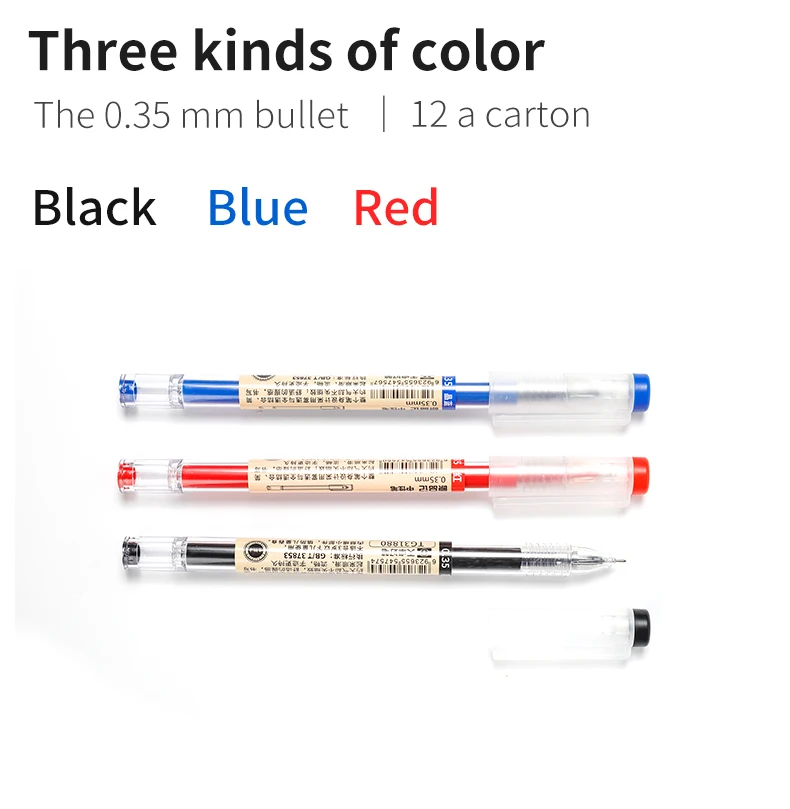 Haile Gelschreiber-Set, neutraler Stift, glattes Schreiben und schnell trocknend, Kugelschreiber, 0,35 mm, Schwarz/Blau/Rot, austauschbare Nachfüllung, Schulbriefpapier – Detail 3
