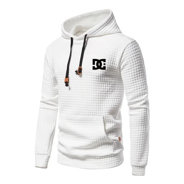 2025 hommes printemps automne Style européen lettre imprimer sweat à capuche décontracté grande poche Plaid Jacquard conception à manches longues pull 1