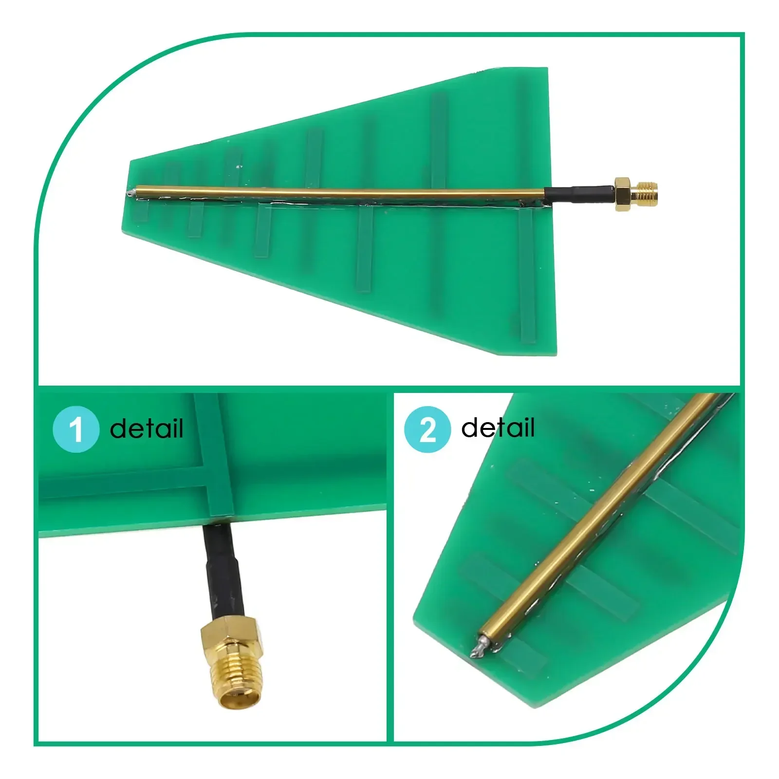 1.35GHz-9.5GHz UWB Ultra Wideband Log Periodic Antenna 15W 5-6dB SMA Connector 1.35--9.5GHz Antenna4.1 X 3.1 X 0.04 Inches 1pcs ultra wideband antenna