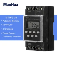 ManHua MT16G-3a Electronic Programmable Time Switch 220VAC 25A 3 Channels Digital Timer Timer Switch Time Relay Din Rail Mount 1