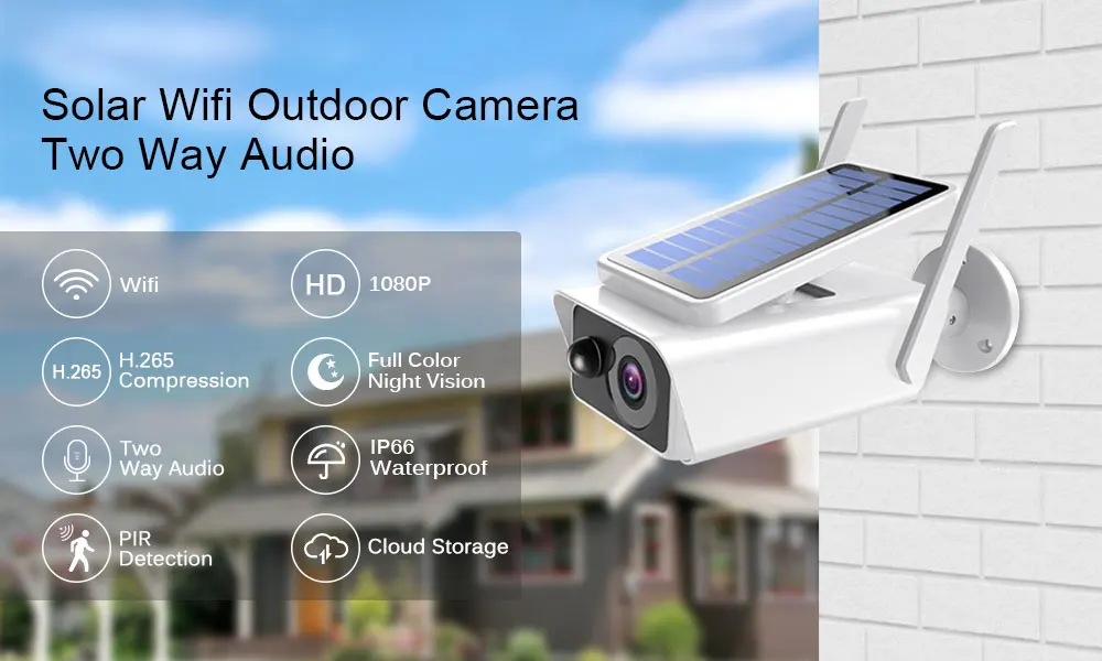 5MP Solar WiFi IP Security Camera PIR Motion Detection Waterproof 2 Way Audio Video Wireless Wifi CCTV Video Surveillance Camera